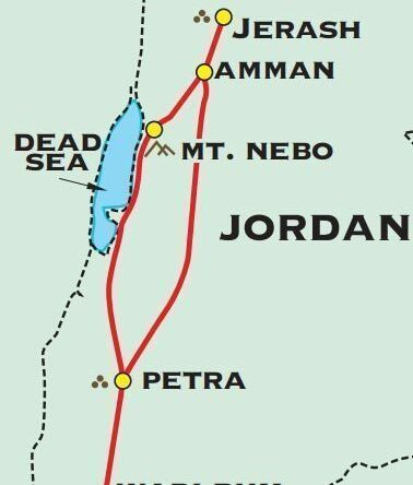 Map Jordan my route, Jordan, Istanbul, Israel, Palestine Budget