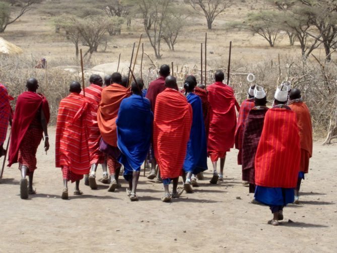 Maasai Clan gather and dance
