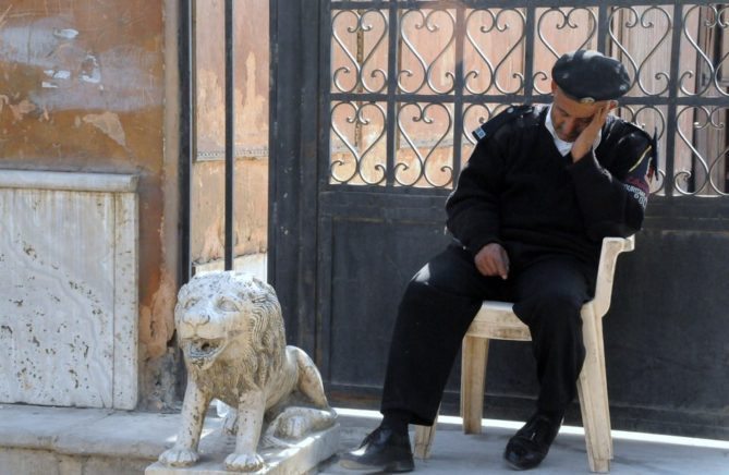 Security guard at Cario Museum