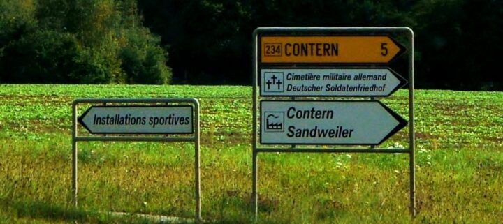 German Armies Cemetery and Memorial many signs to many places