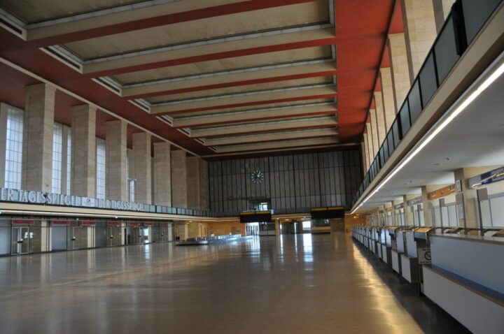 abandon nazi airport, tempelhof airport, berlin inside hanger
