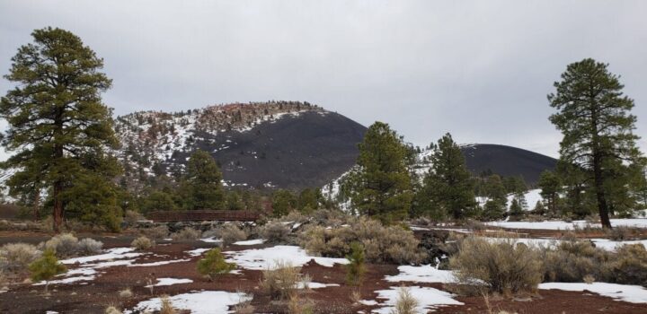 sunset crater in spring
