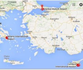long route Istanbul to Cyprus