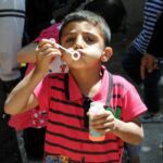 bubbles at Syrian Refugee Children, Jordan