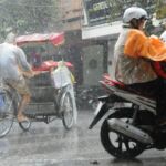 People in the rain